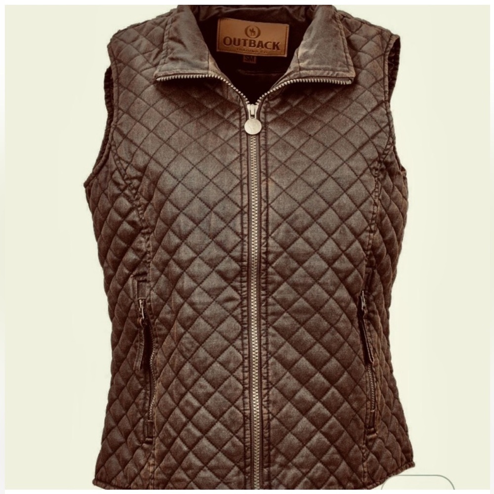 Outback Trading Co. Melbourne Waterproof Oil Skin Brown Vest SZ XL/XXL